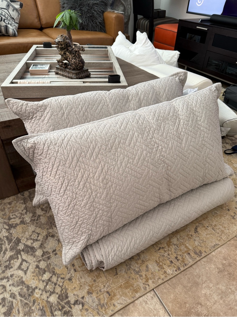 Boll & Branch - Signature Basketweave Quilt and Quilted Shams (King Size)